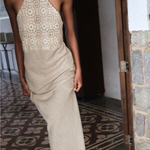 Zara Crochet Halter Neck Dress
